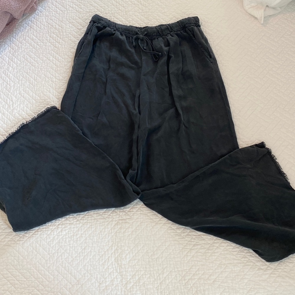 bella dahl dark grey strapless top and pant set size L